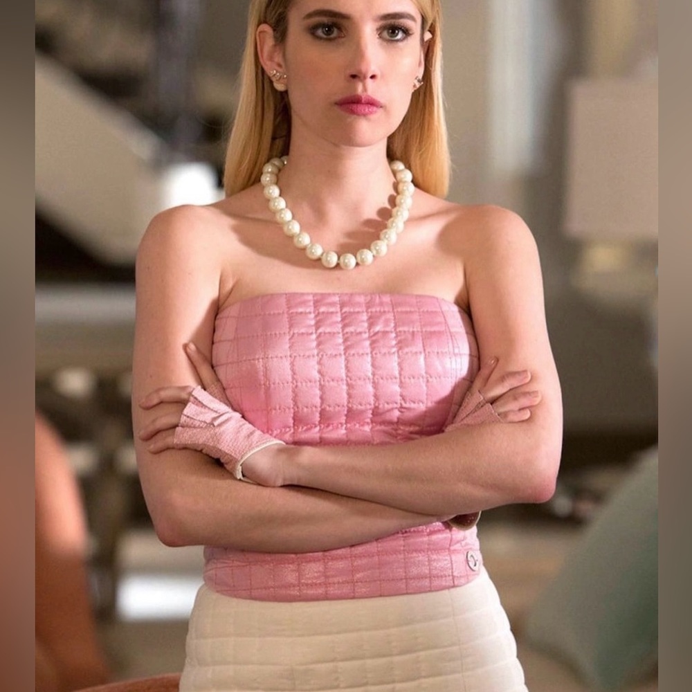 “chanel oberlin” scream queens runway puffer choc bar vest sz 42